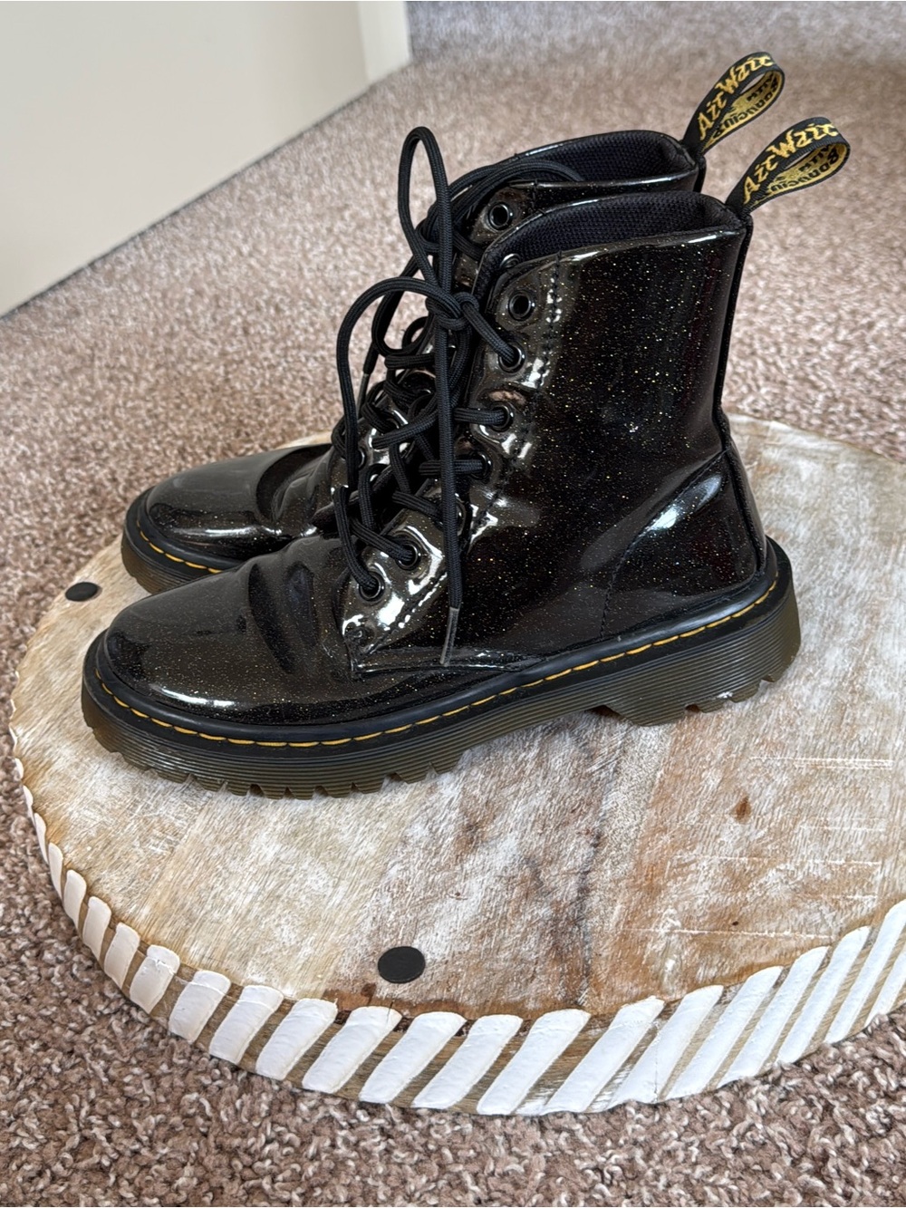 Dr. Martens  1460 "Black Cosmic Glitter" Lace Up Boots